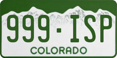 CO license plate 999ISP