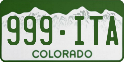 CO license plate 999ITA