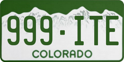 CO license plate 999ITE