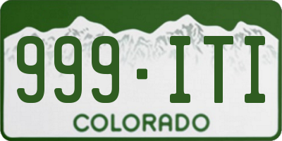 CO license plate 999ITI