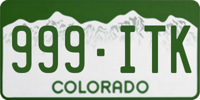 CO license plate 999ITK