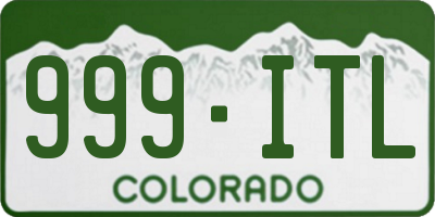 CO license plate 999ITL