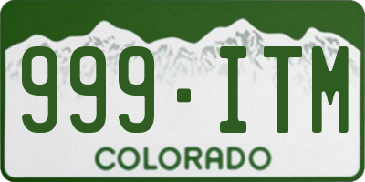 CO license plate 999ITM
