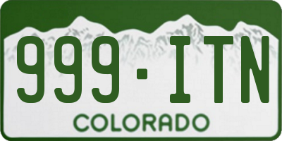 CO license plate 999ITN