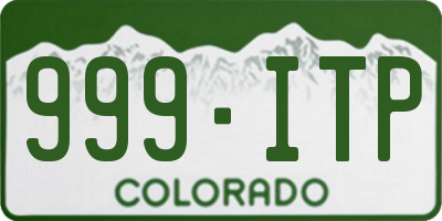 CO license plate 999ITP