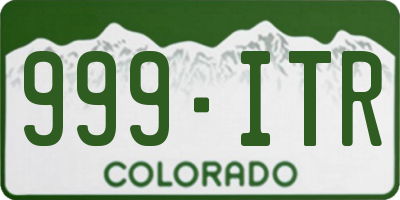 CO license plate 999ITR