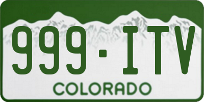 CO license plate 999ITV