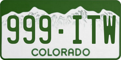 CO license plate 999ITW