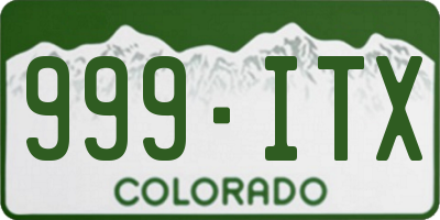 CO license plate 999ITX
