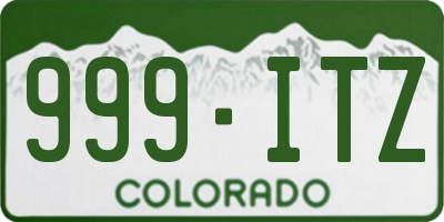 CO license plate 999ITZ