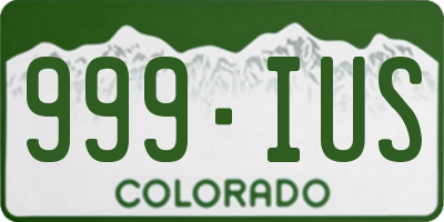 CO license plate 999IUS