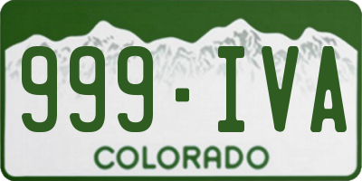 CO license plate 999IVA