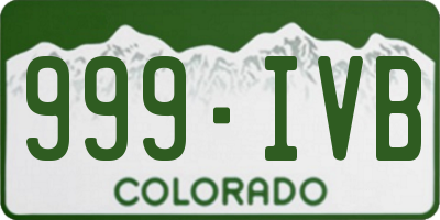 CO license plate 999IVB