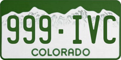 CO license plate 999IVC