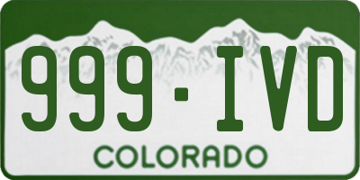 CO license plate 999IVD