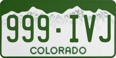 CO license plate 999IVJ