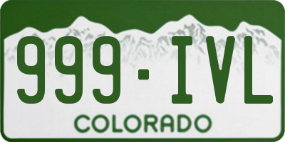 CO license plate 999IVL