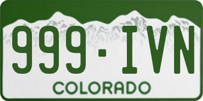 CO license plate 999IVN