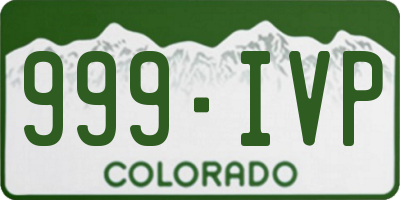 CO license plate 999IVP
