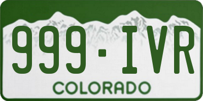 CO license plate 999IVR