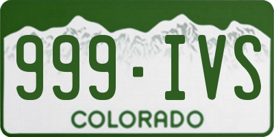 CO license plate 999IVS