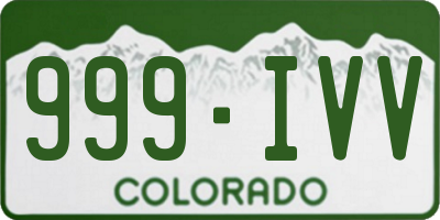 CO license plate 999IVV