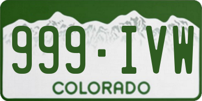 CO license plate 999IVW