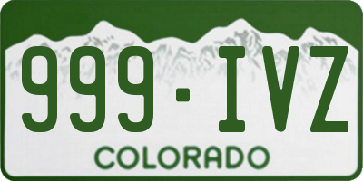 CO license plate 999IVZ