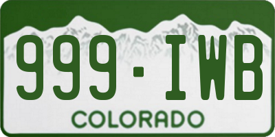CO license plate 999IWB