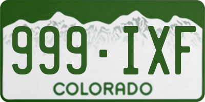 CO license plate 999IXF