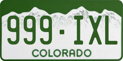 CO license plate 999IXL