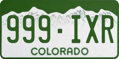 CO license plate 999IXR