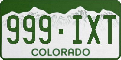 CO license plate 999IXT