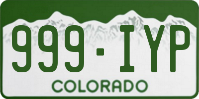 CO license plate 999IYP