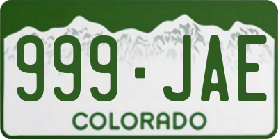 CO license plate 999JAE