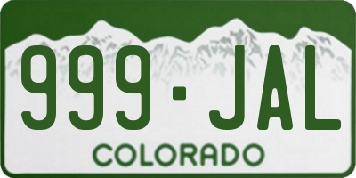 CO license plate 999JAL