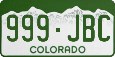 CO license plate 999JBC