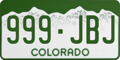 CO license plate 999JBJ