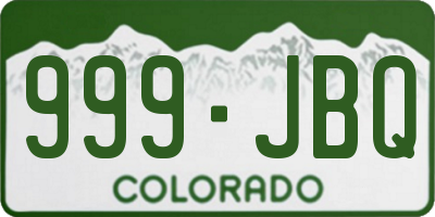 CO license plate 999JBQ