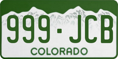 CO license plate 999JCB