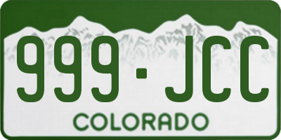 CO license plate 999JCC