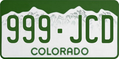 CO license plate 999JCD