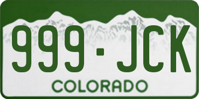 CO license plate 999JCK