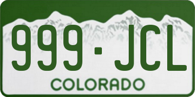 CO license plate 999JCL