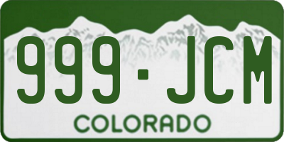 CO license plate 999JCM