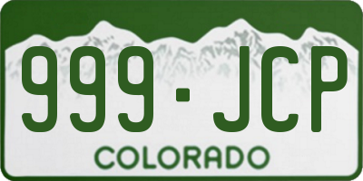 CO license plate 999JCP