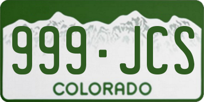 CO license plate 999JCS