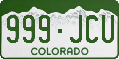 CO license plate 999JCU