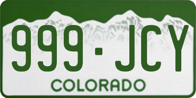 CO license plate 999JCY
