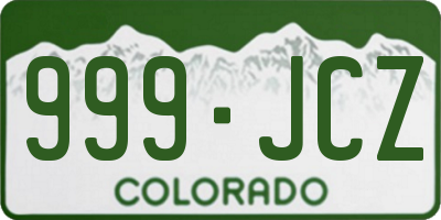 CO license plate 999JCZ